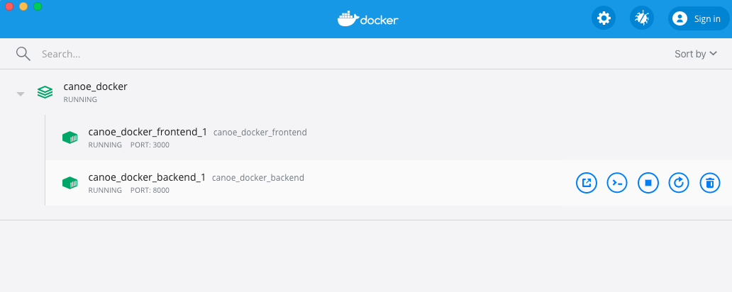 Example Docker Desktop