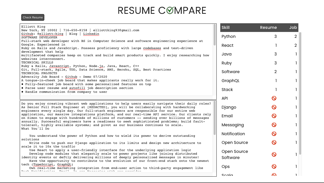 Resume Checker Screenshot